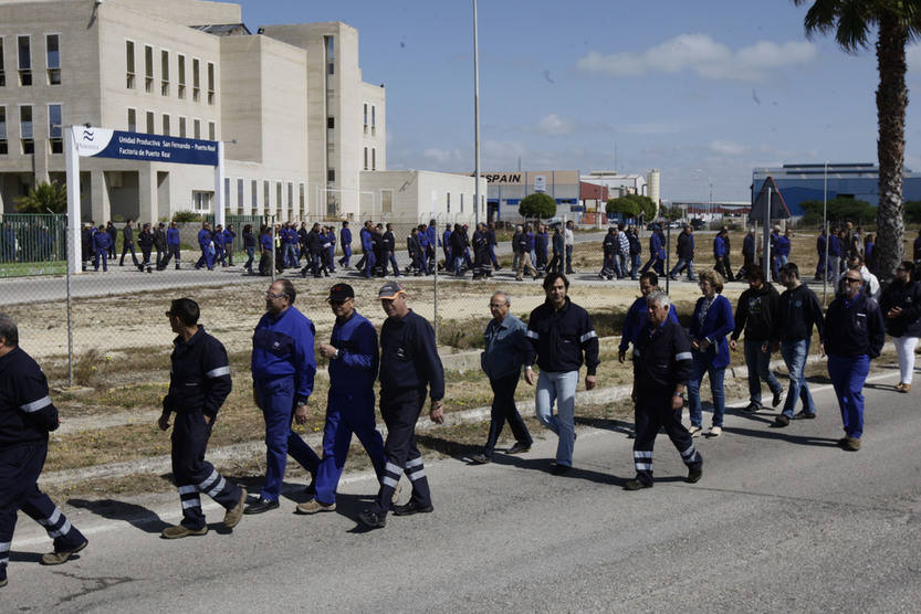 Protesta de los trabajadores de Navantia de Puerto Real